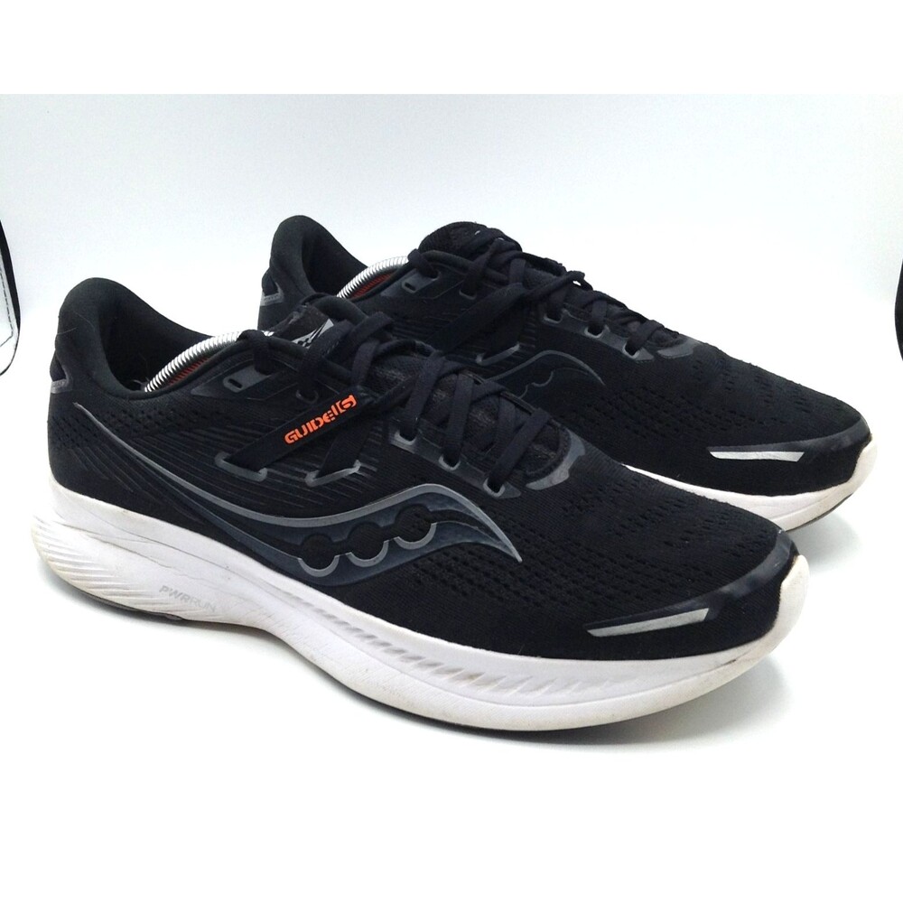 Saucony Guide 16 Sneakers Shoes Mn 12.5 Black Running Comfort Cushioned Athletic